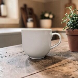 Alforldi‎ Porcelain Small Mug, Vintage White Ceramic Coffee & Tea Cup, Hungarian
